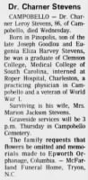 Thumbnail for Stevens Charner obit Greenville_News_Aug_8_1974