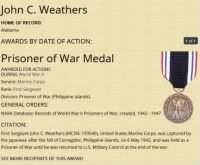 Thumbnail for John Weathers - POW Medal Recipient