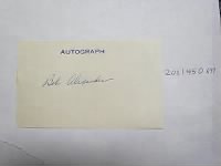 144006413551a Bob Alexander Signed Index Card JSA Auction Certified 