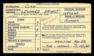 Thumbnail for Leonard Ernest > Cox, Leonard Ernest