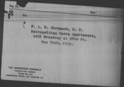 Old German Files, 1909-21 > Dr. Frederick A. R. von Strensch (#8000-34682)