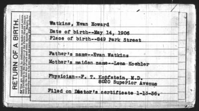 Thumbnail for 1906 > Watkins, Evan & Lena