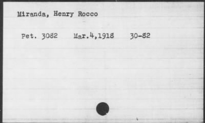 Thumbnail for 1918 > Miranda, Henry Rocco