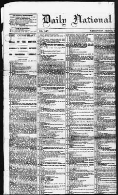 Thumbnail for Issues of the Daily National Intelligencer, May 16-Jun 30, 1865 AND Miscellaneous Records Relating to the Court-Martial