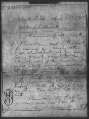 Letters received and Statements of Evidence collected by the Military Commission, pages 70-104 AND Letters received by Col. H. L. Burnett with Endorsements, May 9,-Jun 9, 1865