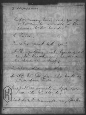 Thumbnail for Letters received and Statements of Evidence collected by the Military Commission, pages 70-104 AND Letters received by Col. H. L. Burnett with Endorsements, May 9,-Jun 9, 1865