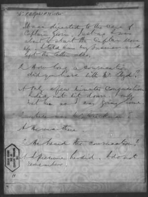 Thumbnail for Letters received and Statements of Evidence collected by the Military Commission, pages 70-104 AND Letters received by Col. H. L. Burnett with Endorsements, May 9,-Jun 9, 1865