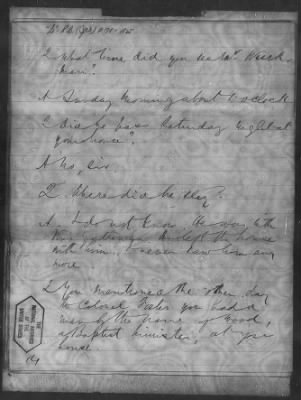 Thumbnail for Letters received and Statements of Evidence collected by the Military Commission, pages 70-104 AND Letters received by Col. H. L. Burnett with Endorsements, May 9,-Jun 9, 1865