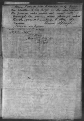 Thumbnail for Letters received and Statements of Evidence collected by the Military Commission, pages 70-104 AND Letters received by Col. H. L. Burnett with Endorsements, May 9,-Jun 9, 1865