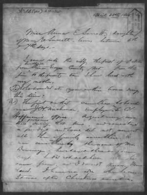 Letters received and Statements of Evidence collected by the Military Commission, pages 70-104 AND Letters received by Col. H. L. Burnett with Endorsements, May 9,-Jun 9, 1865