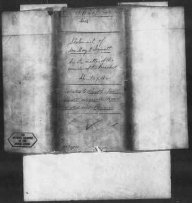 Letters received and Statements of Evidence collected by the Military Commission, pages 70-104 AND Letters received by Col. H. L. Burnett with Endorsements, May 9,-Jun 9, 1865