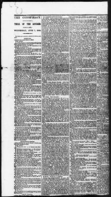 Thumbnail for Issues of the Daily National Intelligencer, May 16-Jun 30, 1865 AND Miscellaneous Records Relating to the Court-Martial