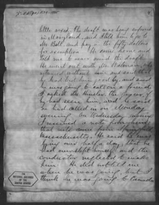 Letters received and Statements of Evidence collected by the Military Commission, pages 70-104 AND Letters received by Col. H. L. Burnett with Endorsements, May 9,-Jun 9, 1865