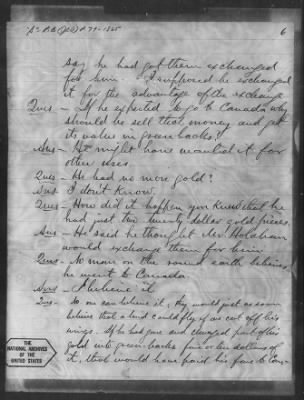 Letters received and Statements of Evidence collected by the Military Commission, pages 70-104 AND Letters received by Col. H. L. Burnett with Endorsements, May 9,-Jun 9, 1865