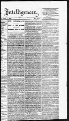 Thumbnail for Issues of the Daily National Intelligencer, May 16-Jun 30, 1865 AND Miscellaneous Records Relating to the Court-Martial