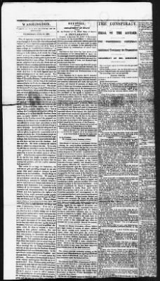 Issues of the Daily National Intelligencer, May 16-Jun 30, 1865 AND Miscellaneous Records Relating to the Court-Martial