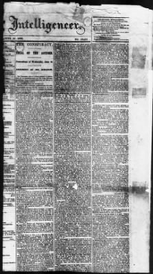 Issues of the Daily National Intelligencer, May 16-Jun 30, 1865 AND Miscellaneous Records Relating to the Court-Martial