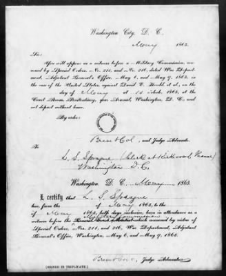 Thumbnail for Issues of the Daily National Intelligencer, May 16-Jun 30, 1865 AND Miscellaneous Records Relating to the Court-Martial