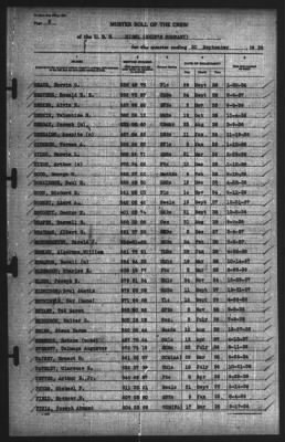 Muster Rolls > 30-Sep-1939