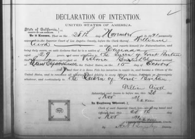 Aird, William > Declaration of Intention (1891)