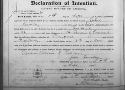 Thumbnail for Townley, John > Declaration of Intention (1894)