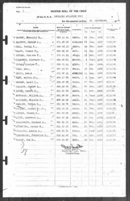 Thumbnail for Muster Rolls > 30-Sep-1939