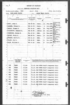 Thumbnail for Report of Changes > 31-Jul-1940