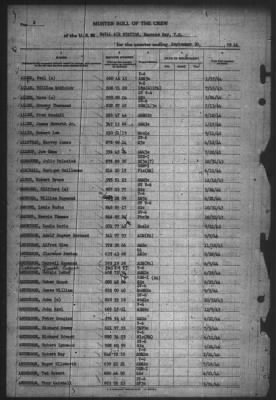 Thumbnail for Muster Rolls > 30-Sep-1944