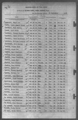 Thumbnail for Muster Rolls > 30-Sep-1943