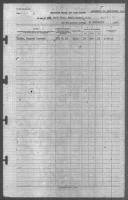 Thumbnail for Muster Rolls > 30-Sep-1943