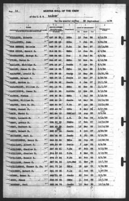 Thumbnail for Muster Rolls > 30-Sep-1939