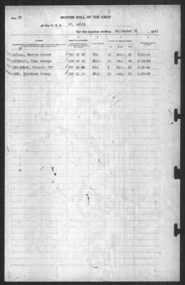 Thumbnail for Muster Rolls > 30-Sep-1941