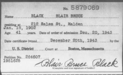 1943 > BLACK BLAIR BRUCE