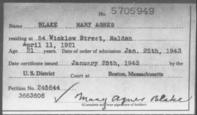 1943 > BLAKE MARY AGNES