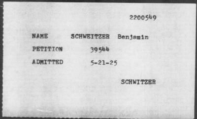 [Illegible] > SCHWEITZER Benjamin