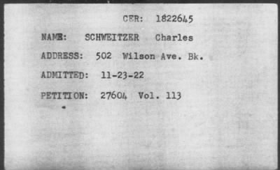 [Illegible] > SCHWEITZER CharleS