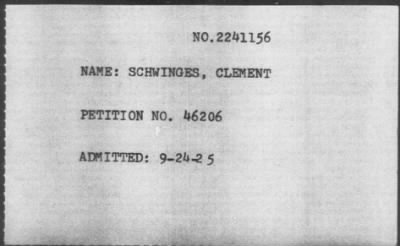 [Illegible] > SCHWINGES, CLEMENT