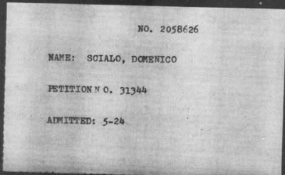 [Illegible] > SCIALO, DOMENICO