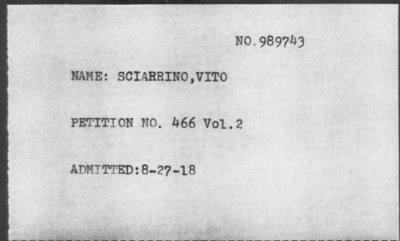 [Illegible] > SCIARRINO, VITO