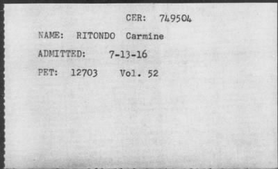 Thumbnail for 1916 > RITONDO Carmine