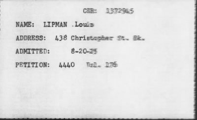 Thumbnail for 1925 > LIPMAN Louis