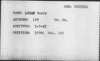 1925 > LOGAN Harry