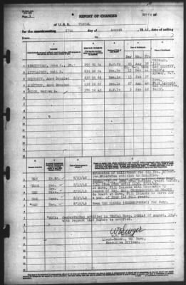 Thumbnail for Report of Changes > 27-Aug-1942