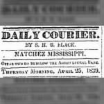 Samuel H. B. Black Natchez Courier Masthead.jpg