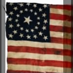 American flag carried into the historic Civil War battle of Shiloh by William Shallenberger, Company D, 55th Regiment of the Illinois Volunteer Infantry.jpg