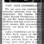 Daniel Royston Chamberlain 1943 Killed in Plane Crash in Hawaii.png