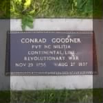 Headstone of Conrad Goodner PVT NC MILITIA CONTINENTAL LINE REVOLUTIONARY WAR Nov 29, 1756 - Aug 27, 1837 in the Locust Creek Methodist Cemetery, near Nashville, Washington Co, IL, USA..jpg