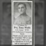 Pvt Tony Wolfe US Army World War One