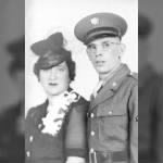 Marie and Frank Petosa wedding portrait, CA, 1943