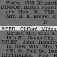 Reed, Clifford Milton